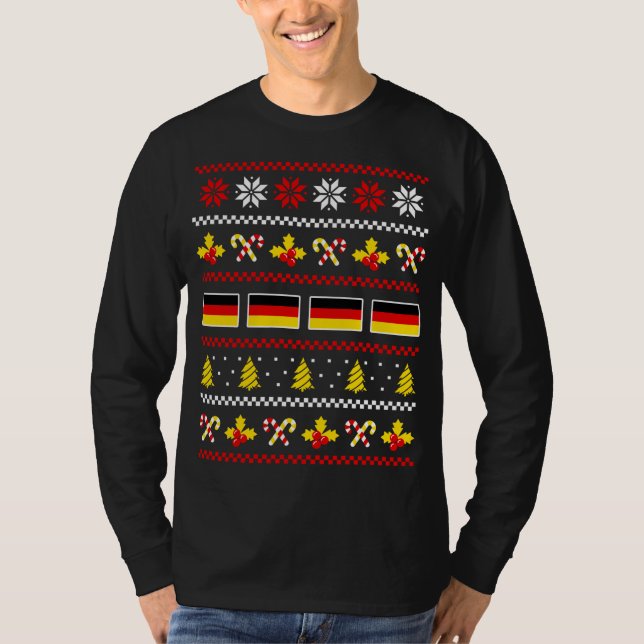 Sweat de Noël moche Allemagne Drapeau, États-Unis  (Devant)