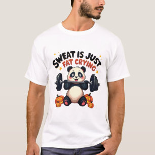 Sweat est juste graisse Pleurer Funny Panda Fitnes