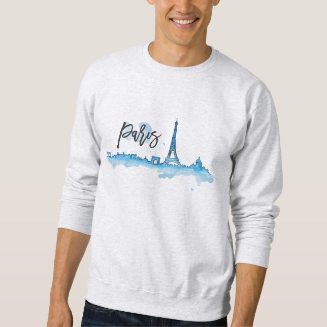 Sweat Homme Blanc Basic Paris (Devant)