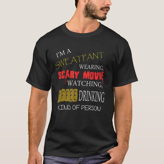 Sweat Pants Scary Movies Café S Texte Graphique (Devant)