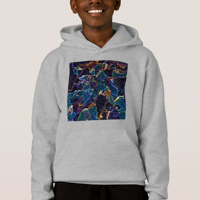 Sweat - shirt à capuche à nappes d'huile (Devant)