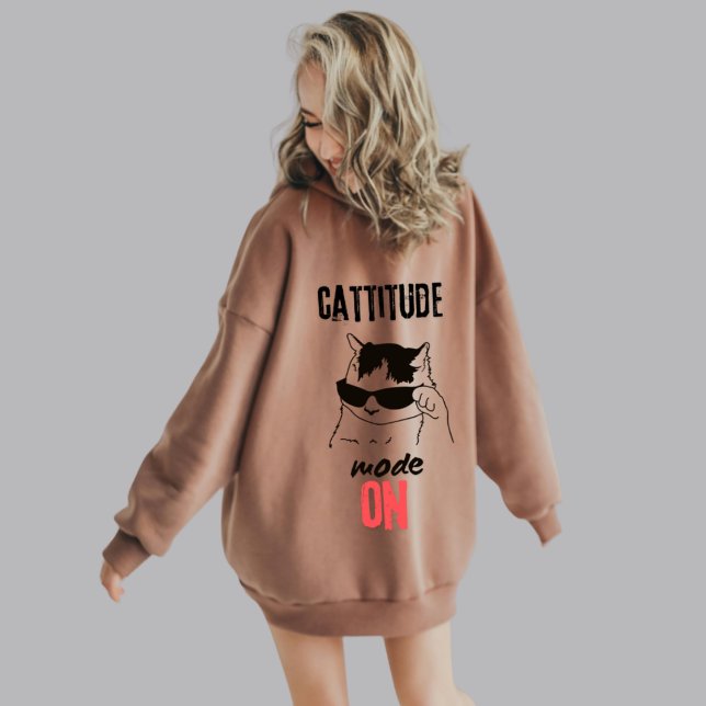 Sweat - shirt à capuche Amoureux des chats - "Catt (Créateur téléchargé)