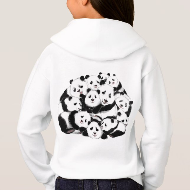 Sweat - shirt à capuche amusant avec des pandas de (Dos)