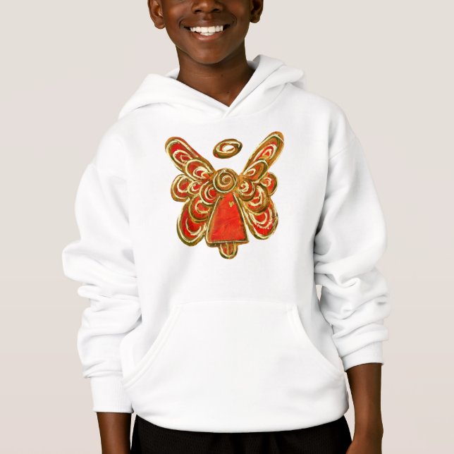 Sweat-shirt à capuche Art de vacances Ange gardien (Devant)