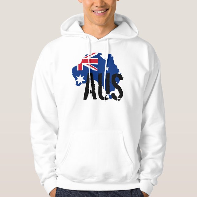Sweat - shirt à capuche australien de drapeau (Devant)