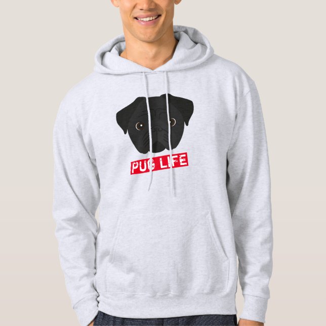 Sweat - shirt à capuche Black Carlin Life (Devant)