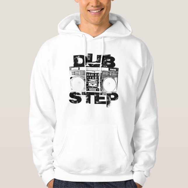 Sweat - shirt à capuche blanc de Dubstep Boombox (Devant)
