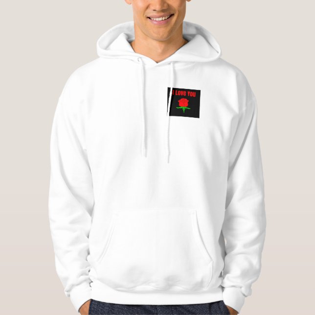 Sweat - shirt à capuche blanc de la fermeture (Devant)