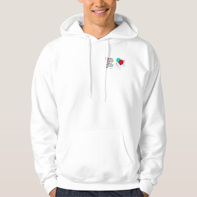 Sweat - shirt à capuche blanc de la fermeture (Devant)