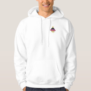Sweat - shirt à capuche blanc de la fermeture