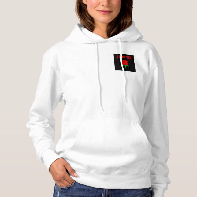 Sweat - shirt à capuche blanc de la fermeture (Devant)