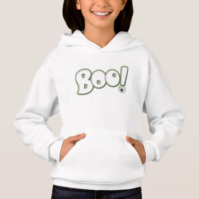 Sweat - shirt à capuche blanc fantôme d'Halloween  (Devant)