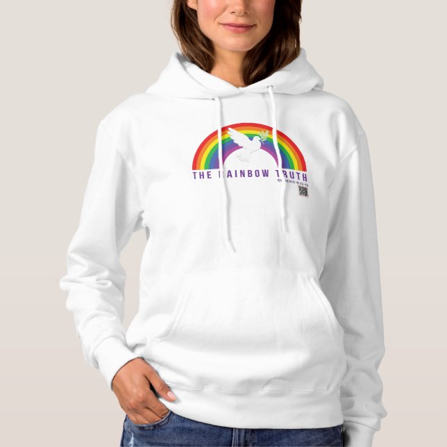 Sweat - shirt à capuche blanche femme Rainbow La c (Devant)