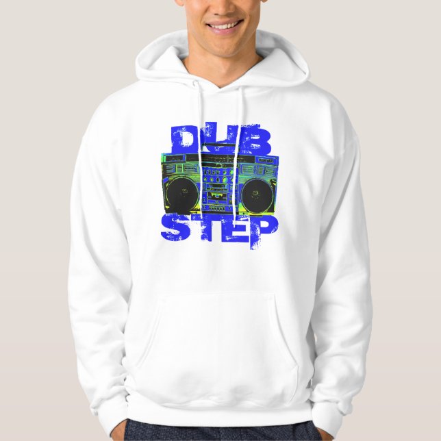 Sweat - shirt à capuche bleu de Dubstep Boombox (Devant)
