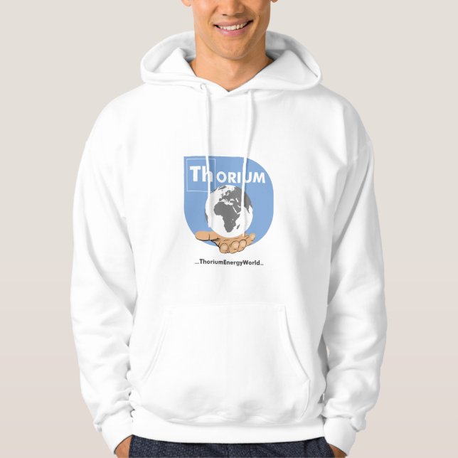 Sweat - shirt à capuche bleu de thorium de logo (Devant)