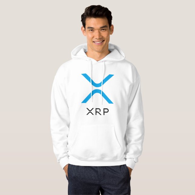 Sweat - shirt à capuche bleu et noir d'ondulation (Devant entier)
