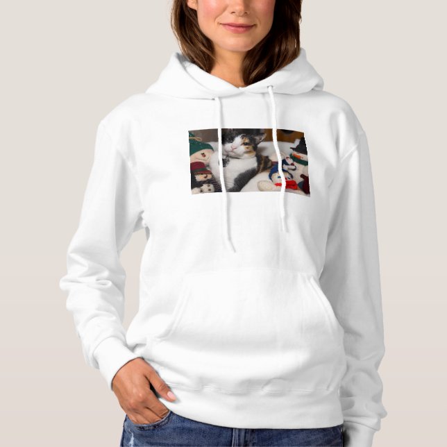 Sweat - shirt à capuche Calico Et Snowmen (Devant)