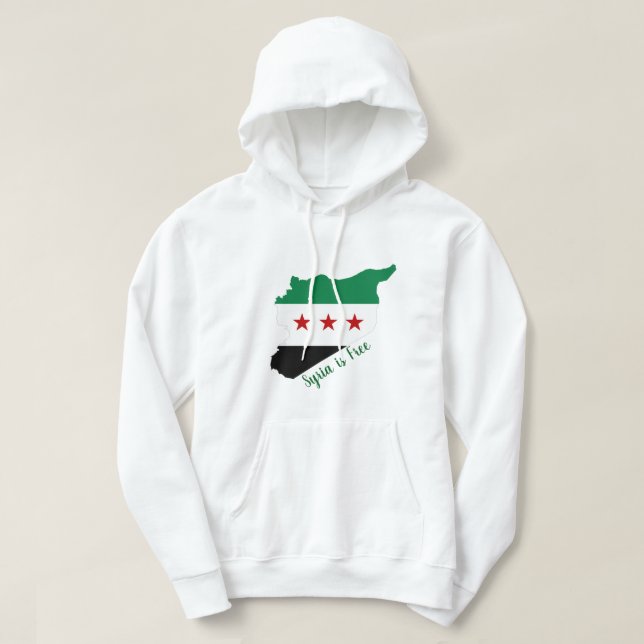 sweat - shirt à capuche - carte de la syrie libre (Design devant)