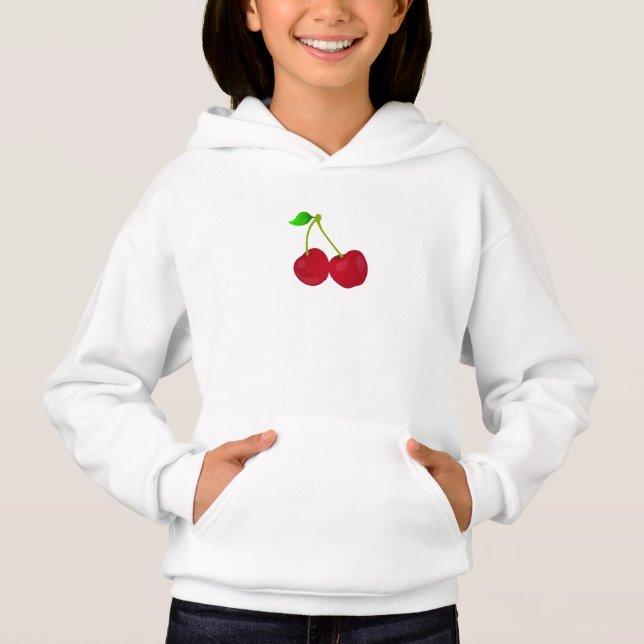 Sweat - shirt à capuche cerise (Devant)