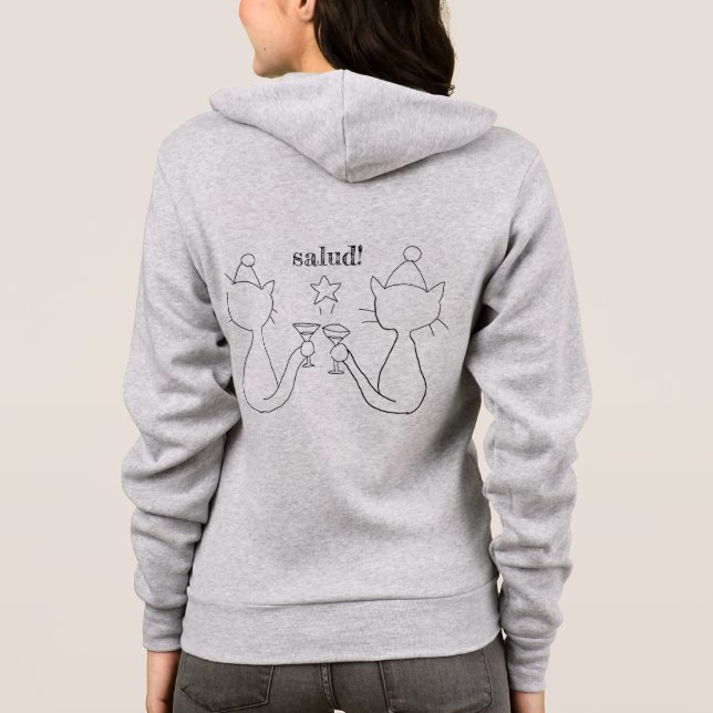Sweat - shirt à capuche Chat à la joie2 (Dos)