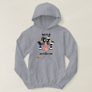 sweat - shirt à capuche "cochons 'r us" "bleu lign