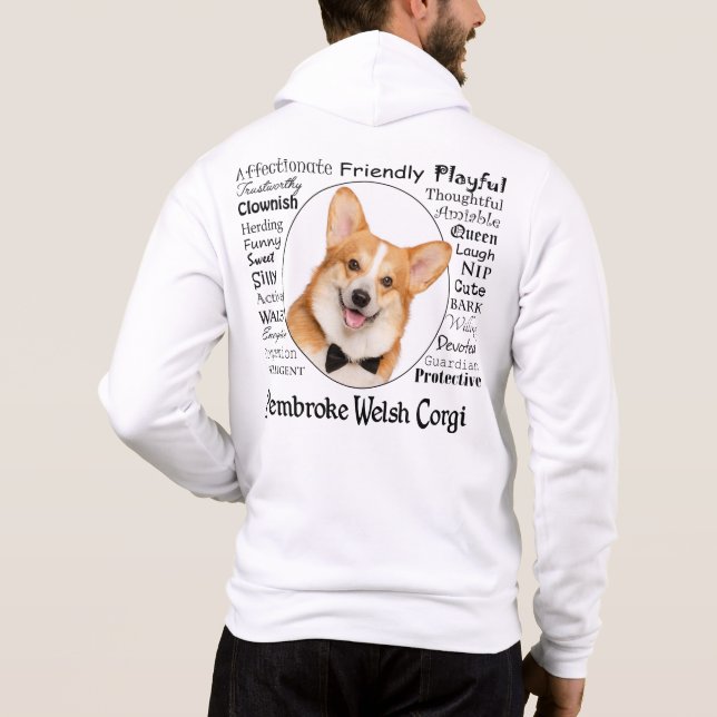 Sweat - shirt à capuche Corgi Traits (Dos)