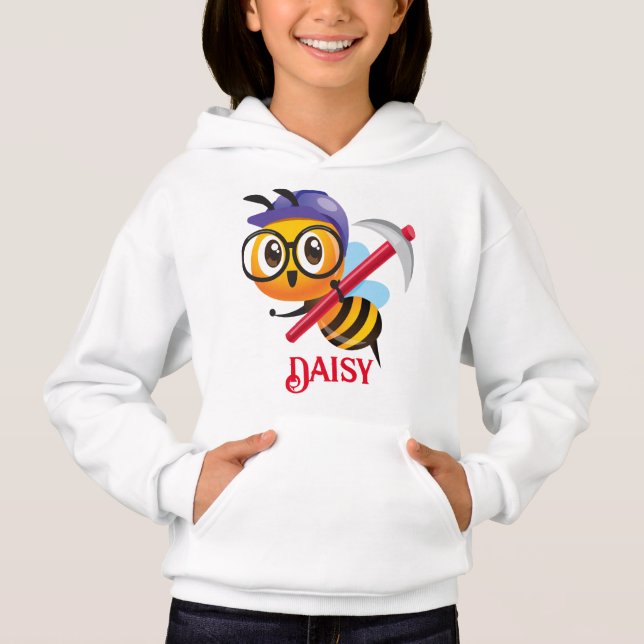 sweat - shirt à capuche d'abeille mignonne customi (Devant)