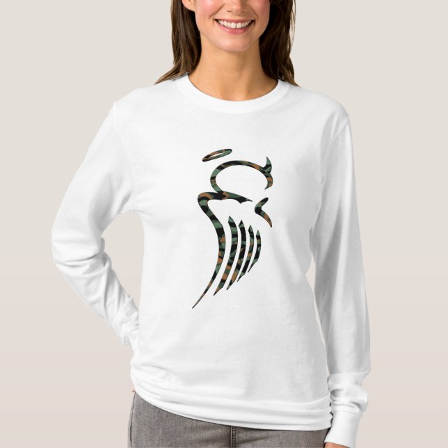 Sweat - shirt à capuche d'ange de Camo des femmes (Devant)