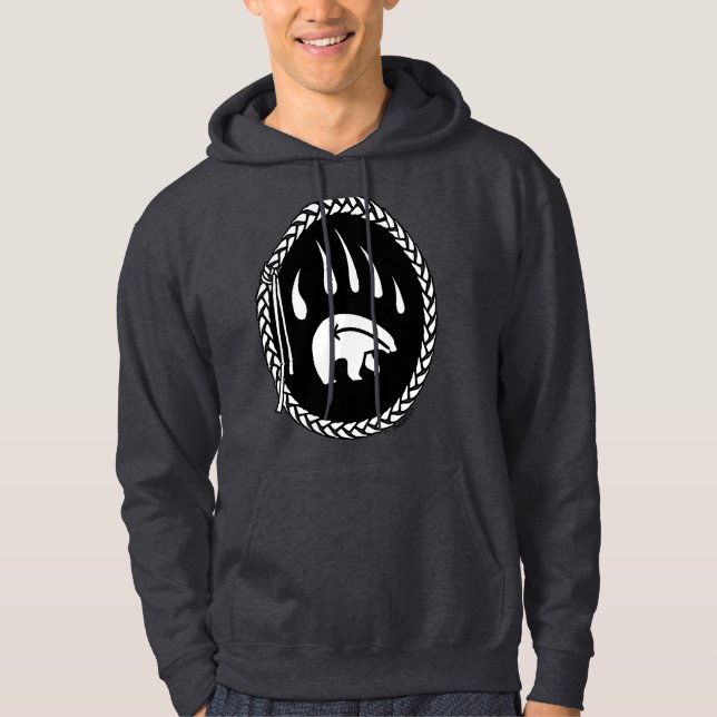 Sweat - shirt à capuche d'art de l'ours tribal Swe (Devant)