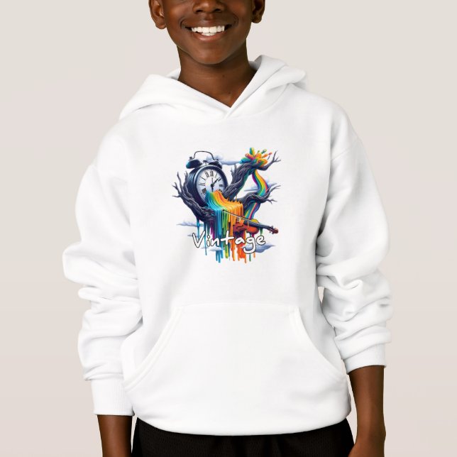 Sweat - shirt à capuche de basculement pour enfant (Devant)