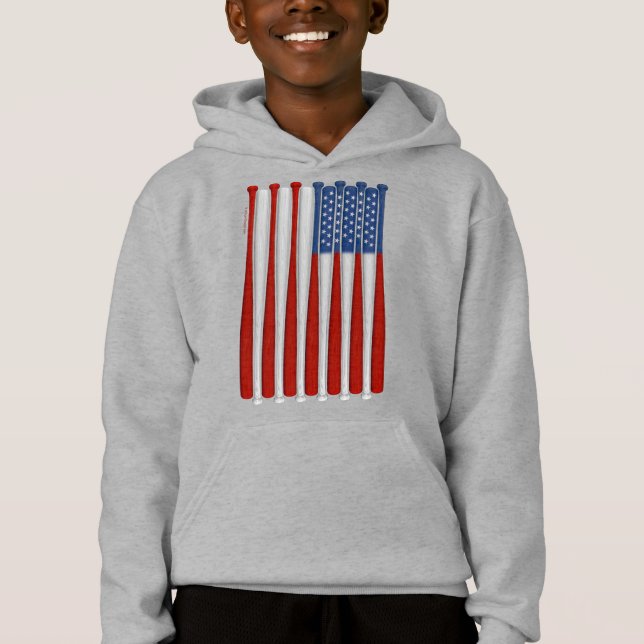 Sweat - shirt à capuche de baseball Amérique (USA) (Devant)