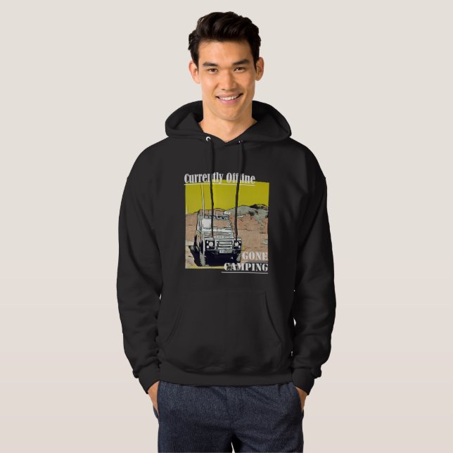Sweat - shirt à capuche de camping actuellement ho (Devant entier)