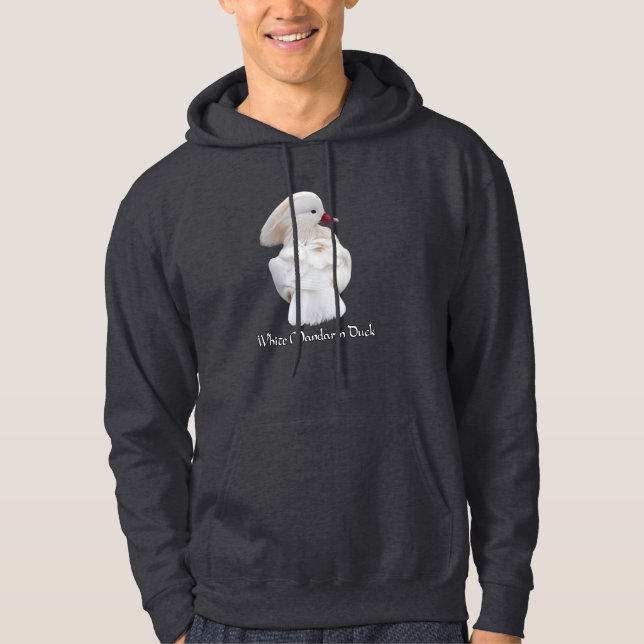 Sweat - shirt à capuche de canard mandarin blanc (Devant)
