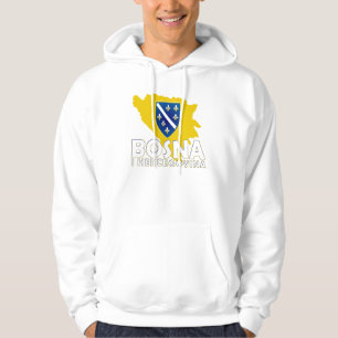 Sweat - shirt à capuche de carte de Bosna