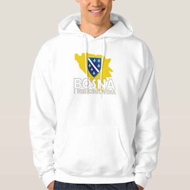 Sweat - shirt à capuche de carte de Bosna (Devant)