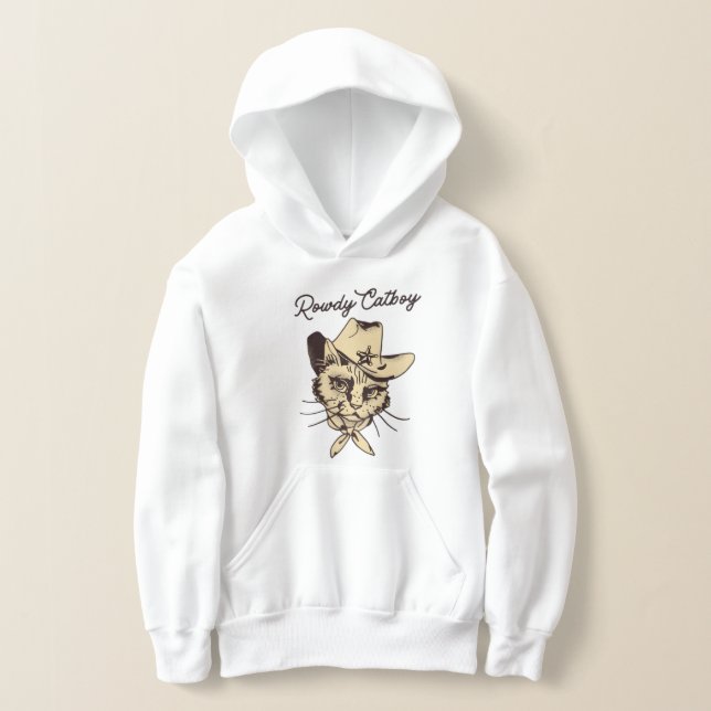 Sweat - shirt à capuche de chat Cowboy pour enfant (Poser)
