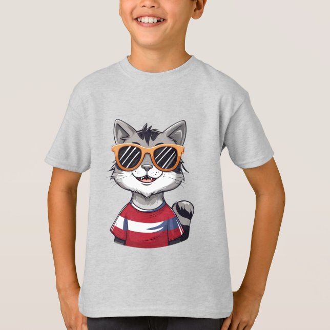 Sweat - shirt à capuche de chat patriotique : Cool (Devant)