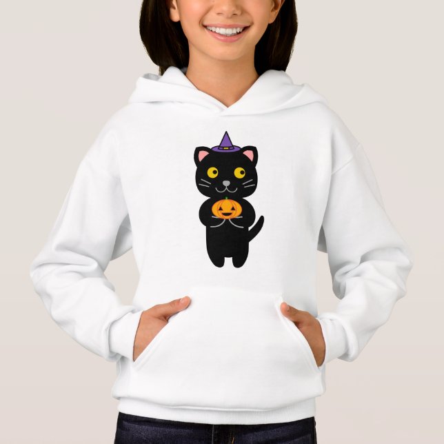 Sweat - shirt à capuche de chats Hallowwen (Devant)