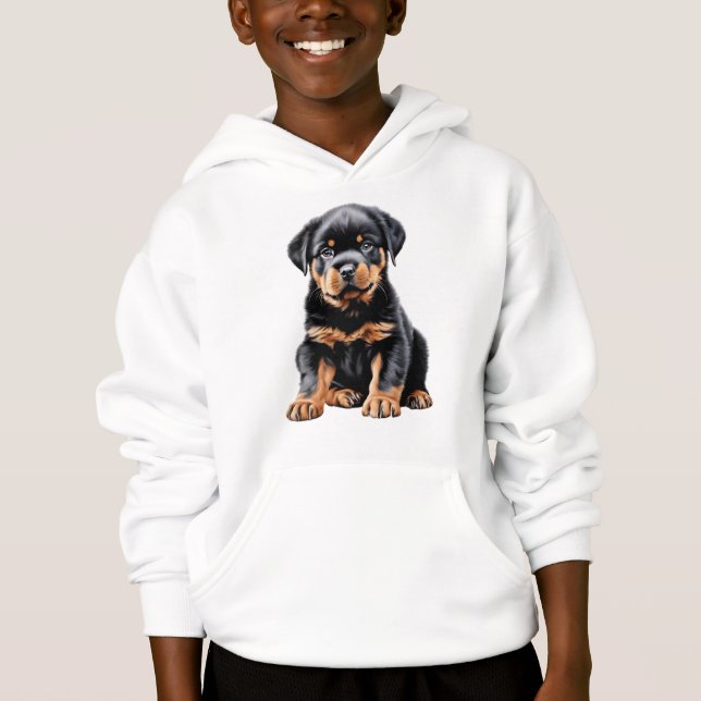 Sweat - shirt à capuche de chiot Rottweiler pour e (Devant)
