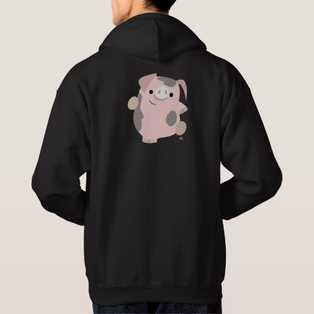 Sweat - shirt à capuche de cochon de caricature de (Dos)