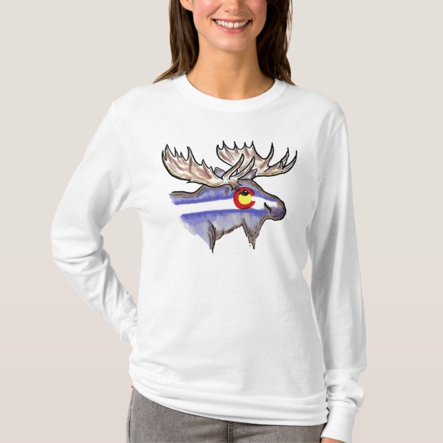 Sweat - shirt à capuche de dames d'élans du (Devant)