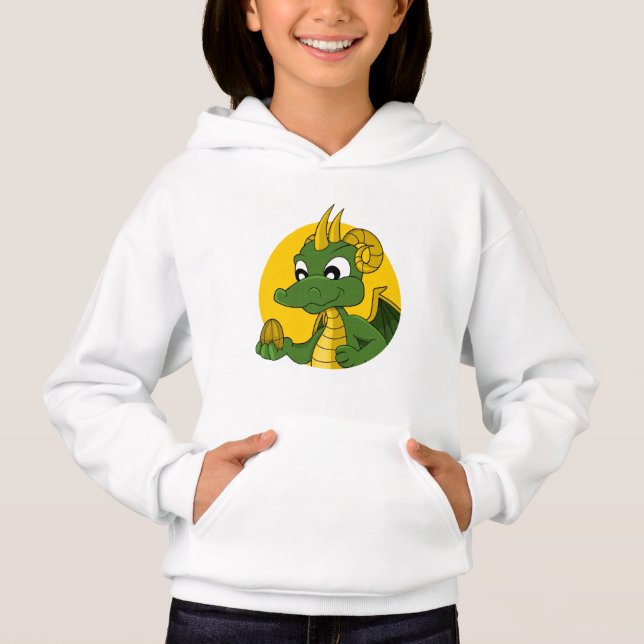 Sweat - shirt à capuche de dessin animé de dragon  (Devant)