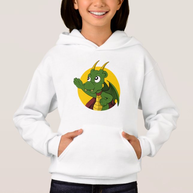 Sweat - shirt à capuche de dessin animé de dragon  (Devant)