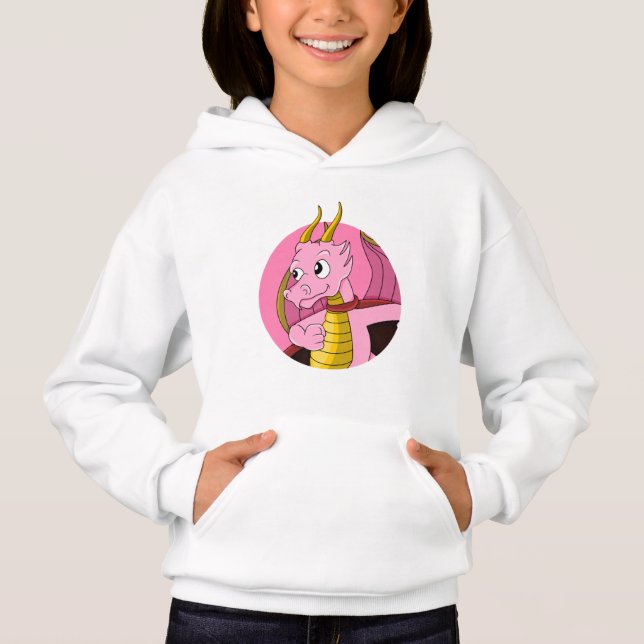 Sweat - shirt à capuche de dessin animé de dragon  (Devant)
