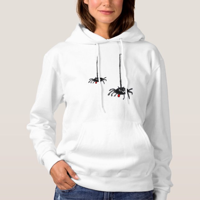 Sweat - shirt à capuche de dessin d'araignées (Devant)