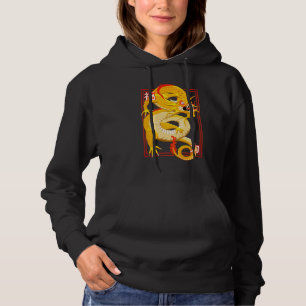 Sweat - shirt à capuche de dragon chinois jaune