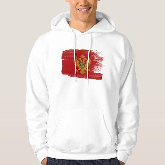 Sweat - shirt à capuche de drapeau de Monténégro (Devant)