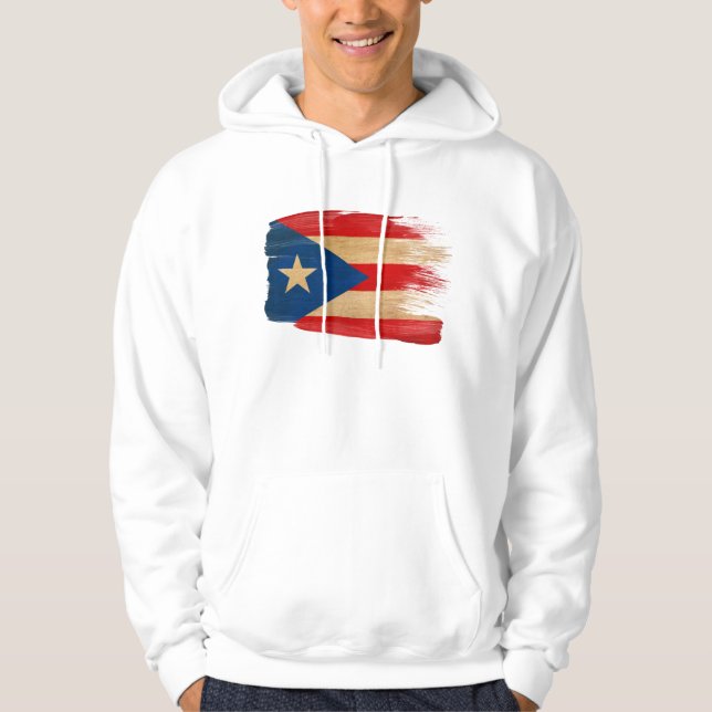 Sweat - shirt à capuche de drapeau de Porto Rico (Devant)
