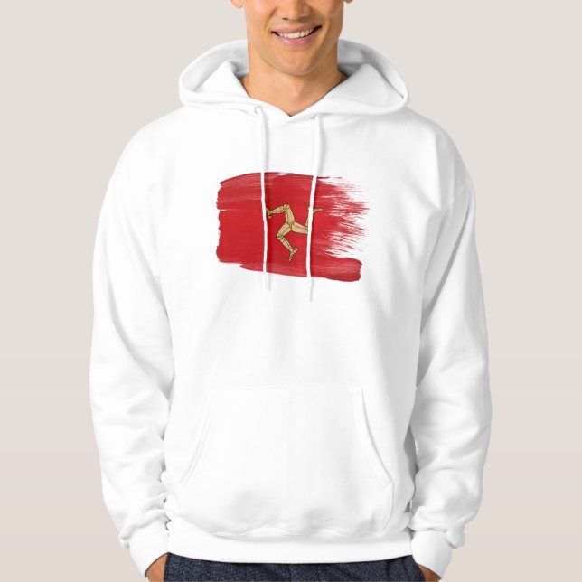 Sweat - shirt à capuche de drapeau d'île de Man (Devant)