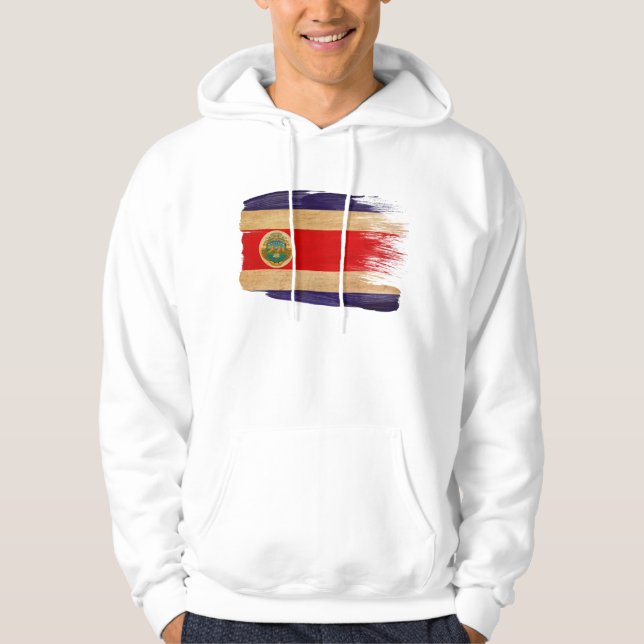 Sweat - shirt à capuche de drapeau du Costa Rica (Devant)